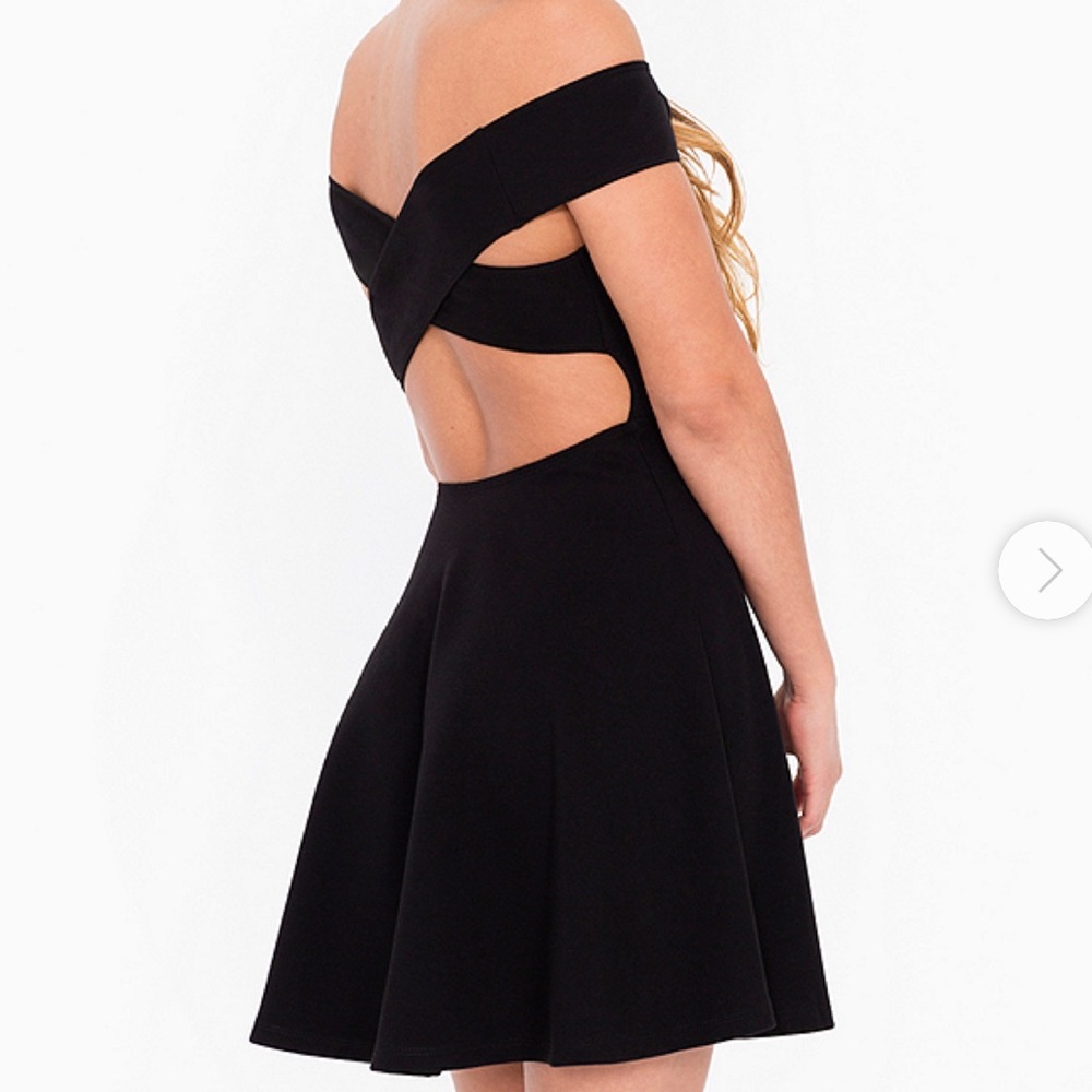 American apparel black fit and flare dress